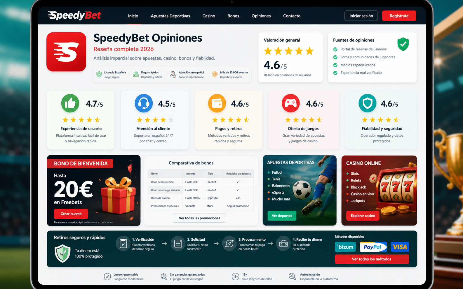 Bonos, opiniones y revisiones de fiabilidad